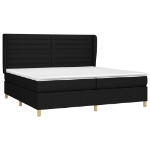 Εικόνα της Κρεβάτι Boxspring με Στρώμα Μαύρο 200x200 εκ. Υφασμάτινο Hobbo