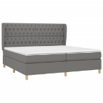 Εικόνα της Κρεβάτι Boxspring με Στρώμα Σκούρο Γκρι 200x200 εκ. Υφασμάτινο Hobbo