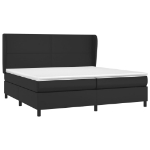 Εικόνα της Κρεβάτι Boxspring με Στρώμα Μαύρο 200x200 εκ. Συνθετικό Δέρμα Hobbo