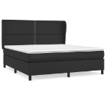 Εικόνα της Κρεβάτι Boxspring με Στρώμα Μαύρο 180x200εκ.από Συνθετικό Δέρμα Hobbo