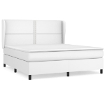 Εικόνα της Κρεβάτι Boxspring με Στρώμα Λευκό 180x200 εκ. Συνθετικό Δέρμα Hobbo