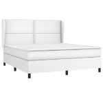 Εικόνα της Κρεβάτι Boxspring με Στρώμα Λευκό 180x200 εκ. Συνθετικό Δέρμα Hobbo