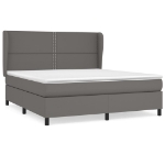 Εικόνα της Κρεβάτι Boxspring με Στρώμα Γκρι 180x200 εκ. Συνθετικό Δέρμα Hobbo