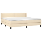 Εικόνα της Κρεβάτι Boxspring με Στρώμα Κρεμ 200x200 εκ. Υφασμάτινο Hobbo