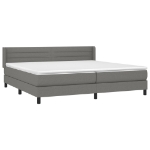 Εικόνα της Κρεβάτι Boxspring με Στρώμα Σκούρο Γκρι 200x200 εκ. Υφασμάτινο Hobbo