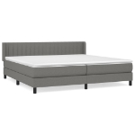 Εικόνα της Κρεβάτι Boxspring με Στρώμα Σκούρο Γκρι 200x200 εκ. Υφασμάτινο Hobbo