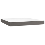 Εικόνα της Κρεβάτι Boxspring με Στρώμα Γκρι 180x200 εκ. Συνθετικό Δέρμα Hobbo