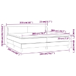 Εικόνα της Κρεβάτι Boxspring με Στρώμα Σκούρο Γκρι 200x200 εκ. Υφασμάτινο Hobbo