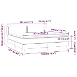 Εικόνα της Κρεβάτι Boxspring με Στρώμα Ανοιχτό Γκρι 180x200 εκ. Υφασμάτινο Hobbo