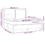 Εικόνα της Κρεβάτι Boxspring με Στρώμα Ανοιχτό Γκρι 180x200 εκ. Υφασμάτινο Hobbo