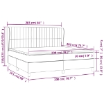 Εικόνα της Κρεβάτι Boxspring με Στρώμα Σκούρο Γκρι 200x200 εκ. Υφασμάτινο Hobbo