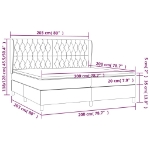 Εικόνα της Κρεβάτι Boxspring με Στρώμα Ανοιχτό Γκρι 200x200 εκ. Υφασμάτινο Hobbo