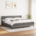 Εικόνα της Κρεβάτι Boxspring με Στρώμα Σκούρο Γκρι 200x200 εκ. Υφασμάτινο Hobbo