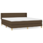 Εικόνα της Κρεβάτι Boxspring με Στρώμα Σκούρο Καφέ 180x200 εκ Υφασμάτινο Hobbo