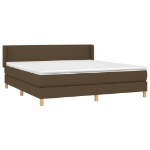 Εικόνα της Κρεβάτι Boxspring με Στρώμα Σκούρο Καφέ 180x200 εκ Υφασμάτινο Hobbo