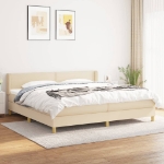 Εικόνα της Κρεβάτι Boxspring με Στρώμα Κρεμ 200x200 εκ. Υφασμάτινο Hobbo