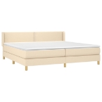 Εικόνα της Κρεβάτι Boxspring με Στρώμα Κρεμ 200x200 εκ. Υφασμάτινο Hobbo