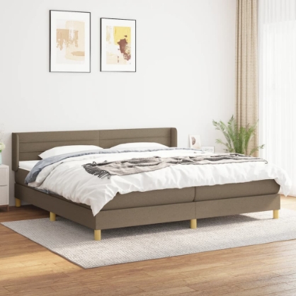 Εικόνα της Κρεβάτι Boxspring με Στρώμα Taupe 200x200 εκ. Υφασμάτινο Hobbo