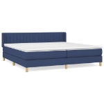 Εικόνα της Κρεβάτι Boxspring με Στρώμα Μπλε 200x200 εκ. Υφασμάτινο Hobbo