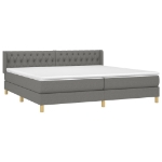 Εικόνα της Κρεβάτι Boxspring με Στρώμα Σκούρο Γκρι 200x200 εκ. Υφασμάτινο Hobbo