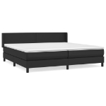 Εικόνα της Κρεβάτι Boxspring με Στρώμα Μαύρο 200x200 εκ. Συνθετικό Δέρμα Hobbo