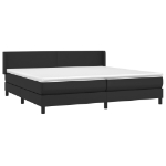 Εικόνα της Κρεβάτι Boxspring με Στρώμα Μαύρο 200x200 εκ. Συνθετικό Δέρμα Hobbo