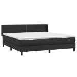 Εικόνα της Κρεβάτι Boxspring με Στρώμα Μαύρο 180x200εκ.από Συνθετικό Δέρμα Hobbo