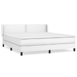 Εικόνα της Κρεβάτι Boxspring με Στρώμα Λευκό 180x200 εκ. Συνθετικό Δέρμα Hobbo