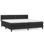 Εικόνα της Κρεβάτι Boxspring με Στρώμα Μαύρο 200x200 εκ. Συνθετικό Δέρμα Hobbo