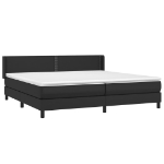 Εικόνα της Κρεβάτι Boxspring με Στρώμα Μαύρο 200x200 εκ. Συνθετικό Δέρμα Hobbo