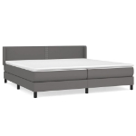 Εικόνα της Κρεβάτι Boxspring με Στρώμα Γκρι 200x200 εκ. Συνθετικό Δέρμα Hobbo