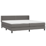 Εικόνα της Κρεβάτι Boxspring με Στρώμα Γκρι 200x200 εκ. Συνθετικό Δέρμα Hobbo