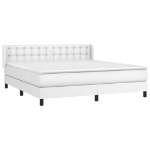 Εικόνα της Κρεβάτι Boxspring με Στρώμα Λευκό 180x200 εκ. Συνθετικό Δέρμα Hobbo