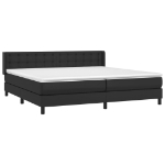 Εικόνα της Κρεβάτι Boxspring με Στρώμα Μαύρο 200x200 εκ. Συνθετικό Δέρμα Hobbo