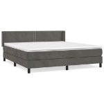 Εικόνα της Κρεβάτι Boxspring με Στρώμα Σκούρο Γκρι 180x200 εκ. Βελούδινο Hobbo