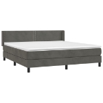 Εικόνα της Κρεβάτι Boxspring με Στρώμα Σκούρο Γκρι 180x200 εκ. Βελούδινο Hobbo