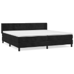 Εικόνα της Κρεβάτι Boxspring με Στρώμα Μαύρο 200x200 εκ. Βελούδινο Hobbo