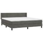 Εικόνα της Κρεβάτι Boxspring με Στρώμα Σκούρο Γκρι 180x200 εκ. Βελούδινο Hobbo