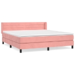 Εικόνα της Κρεβάτι Boxspring με Στρώμα Ροζ 180x200 εκ. Βελούδινο Hobbo