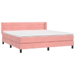 Εικόνα της Κρεβάτι Boxspring με Στρώμα Ροζ 180x200 εκ. Βελούδινο Hobbo