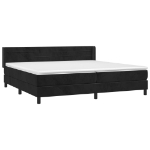 Εικόνα της Κρεβάτι Boxspring με Στρώμα Μαύρο 200x200 εκ. Βελούδινο Hobbo