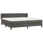 Εικόνα της Κρεβάτι Boxspring με Στρώμα Σκούρο Γκρι 200x200 εκ. Βελούδινο Hobbo