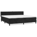 Εικόνα της Κρεβάτι Boxspring με Στρώμα Μαύρο 200x200 εκ. Βελούδινο Hobbo