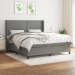 Εικόνα της Κρεβάτι Boxspring με Στρώμα Σκούρο Γκρι 180x200 εκ Υφασμάτιν Hobbo