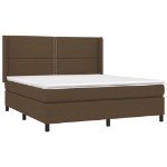 Εικόνα της Κρεβάτι Boxspring με Στρώμα Σκούρο Καφέ 180x200 εκ Υφασμάτινο Hobbo