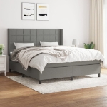 Εικόνα της Κρεβάτι Boxspring με Στρώμα Σκούρο Γκρι 180x200 εκ Υφασμάτιν Hobbo