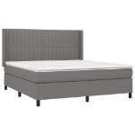 Εικόνα της Κρεβάτι Boxspring με Στρώμα Σκούρο Γκρι 180x200 εκ Υφασμάτιν Hobbo