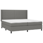 Εικόνα της Κρεβάτι Boxspring με Στρώμα Σκούρο Γκρι 200x200 εκ. Υφασμάτινο Hobbo