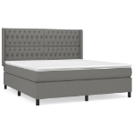 Εικόνα της Κρεβάτι Boxspring με Στρώμα Σκούρο Γκρι 180x200 εκ Υφασμάτιν Hobbo