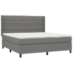 Εικόνα της Κρεβάτι Boxspring με Στρώμα Σκούρο Γκρι 180x200 εκ Υφασμάτιν Hobbo